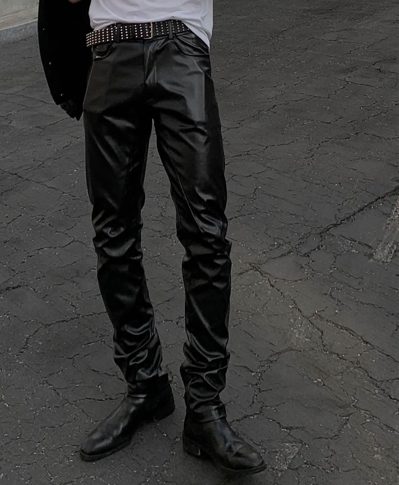 shiny leather pants