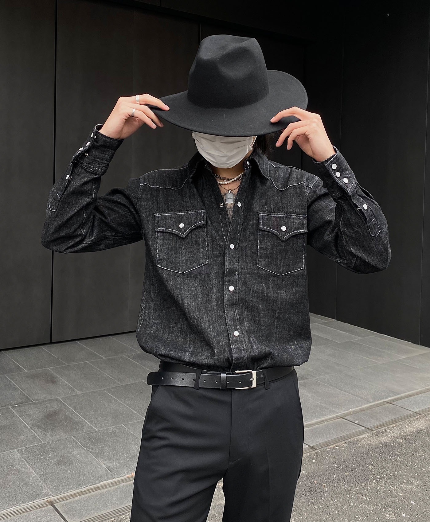 Western Denim Shirt (black)