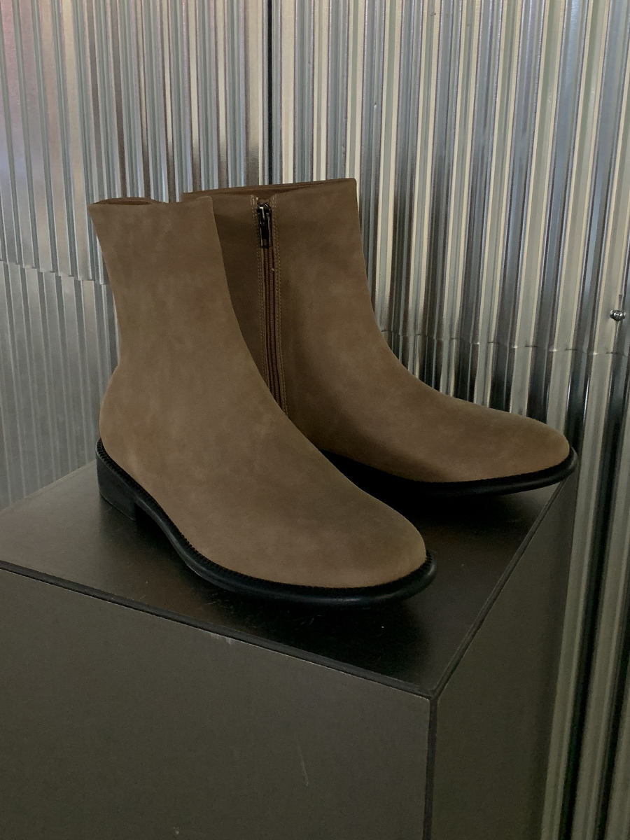 Suede Zipper Ankle Boots