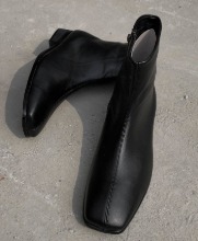 square toe zipper boots (black)